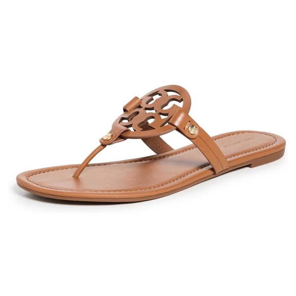 Tory Burch Shoes - Women's Brown Leather Thong Sandals - Classic Summer Slide
